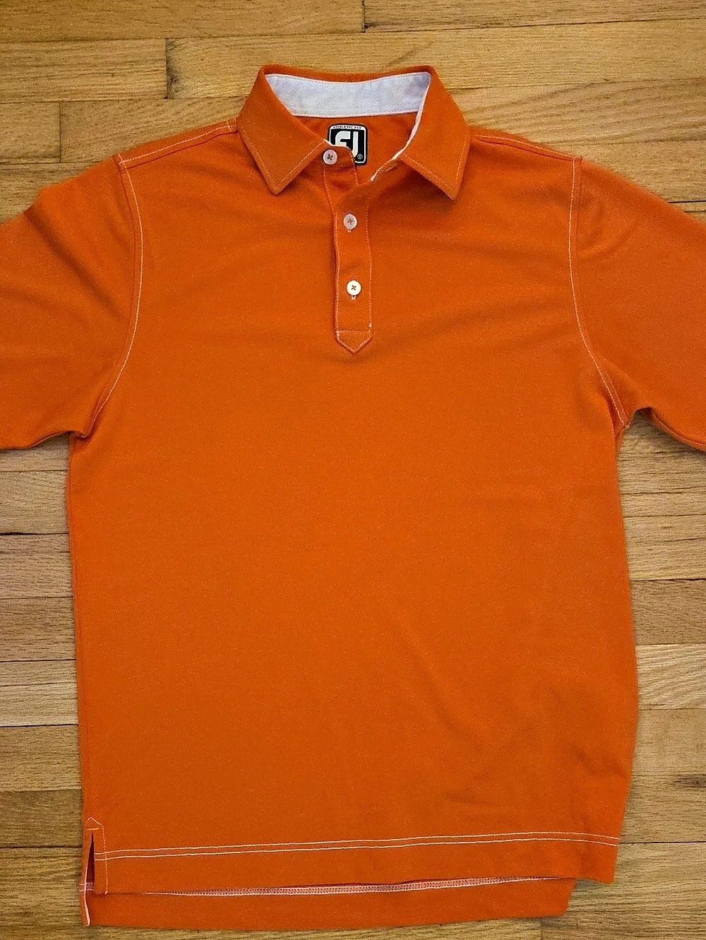 FootJoy Men's FJ Athletic Fit Golf Polo Shirt - Orange - Size S